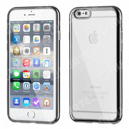 Szilikon tok Metalic Slim iPhone 6/6S Plus Fekete
