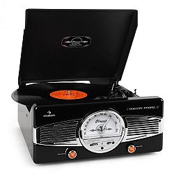 Auna MG-TT-82B gramofon, FM, 50-es évek, retró, fekete