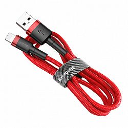 Baseus Cafule Durable Nylon Braided kábel USB / Lightning QC3.0 2m, piros (CALKLF-C09)