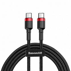 Baseus Cafule kábel USB-C / USB-C 60W QC 3.0 1m, fekete/piros (CATKLF-GG1)