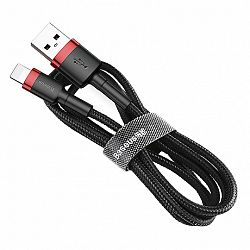 Baseus Cafule kábel USB / Lightning QC3.0 1m, fekete/piros (CALKLF-B19)