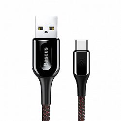 Baseus X-type Light kábel USB / USB-C QC3.0 1m, fekete (CATXD-A01)