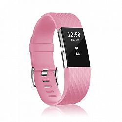Fitbit Charge 2 Silicone Diamond (Large) szíj, Pink