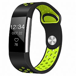 Fitbit Charge 2 Silicone Sport (Large) szíj, Black/Green