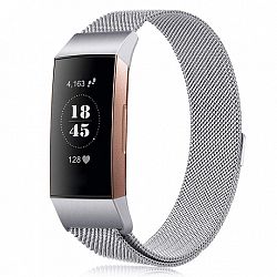 Fitbit Charge 3 Milanese (Large) szíj, Silver