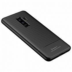 iPaky szilikon tok Carbon Fiber Flexible Samsung Galaxy S9 Plus Fekete