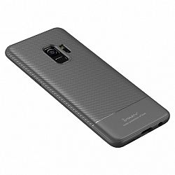 iPaky szilikon tok Carbon Fiber Flexible Samsung Galaxy S9 szürke