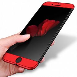 Műanyag tok 360 Full Body iPhone 7/8 fekete/piros