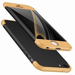 MG 360 Full Body műanyag tok iPhone 5/5s/SE, fekete/arany