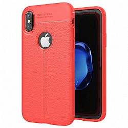 MG Litchi Pattern szilikon tok iPhone X/XS, piros