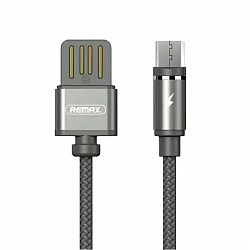 Remax Gravity RC-095m mágneses USB / micro USB kábel LED lámpa 1M 2.1A Fekete