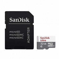 SanDisk Ultra MicroSDHC 32GB C10/UHS-I + adapter (SDSQUNS-032G-GN3MA)