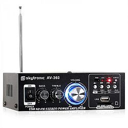 Skytronic AV-360 hi-fi sztereó erősítő, USB, SD, MP3, AUX, F