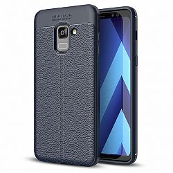 Szilikon tok Litchi Pattern Samsung Galaxy A8 2018, kék