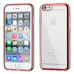 Szilikon tok Metalic Slim iPhone 6/6S Plus Rózsaszín/Arany