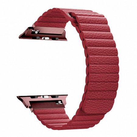 Apple Watch Leather Loop 42/44mm szíj, Red
