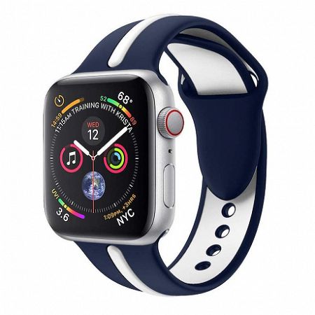 Apple Watch Silicone Line 38/40mm szíj, Blue White