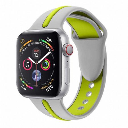 Apple Watch Silicone Line 38/40mm szíj, Gray Green