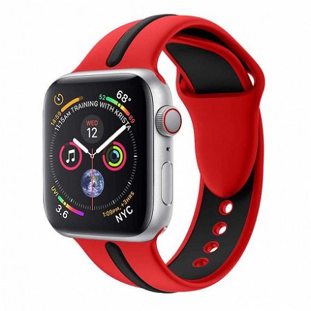 Apple Watch Silicone Line 38/40mm szíj, Red Black