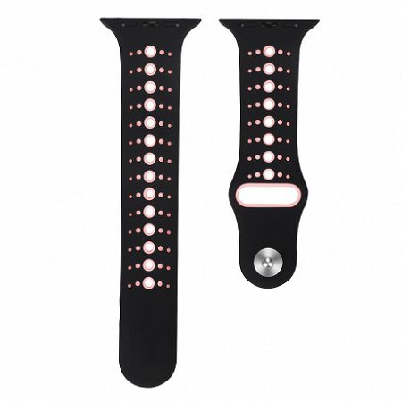 Apple Watch Silicone Sport 38/40mm szíj, Black Pink