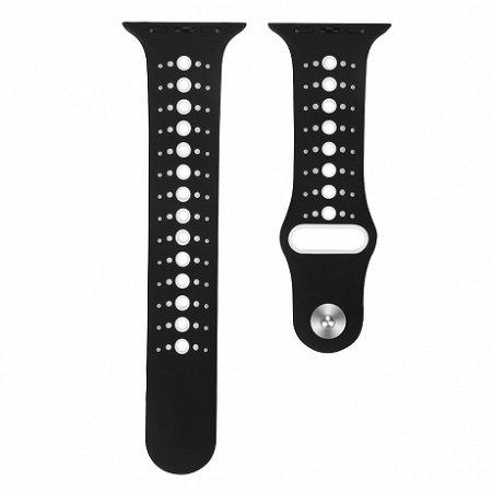 Apple Watch Silicone Sport 38/40mm szíj, Black White