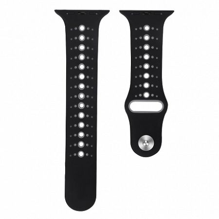 Apple Watch Silicone Sport 42/44mm szíj, Black Gray