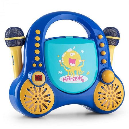 Auna Rockpocket, gyerek karaoke rendszer, CD, AUX, 2 x mikrofon, kék