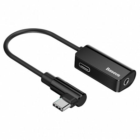 Baseus Audio Converter L45 adapter USB-C / USB-C, fekete (CATL45-01)