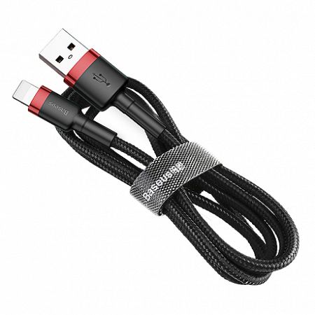 Baseus Cafule kábel USB / Lightning QC3.0 1m, fekete/piros (CALKLF-B19)