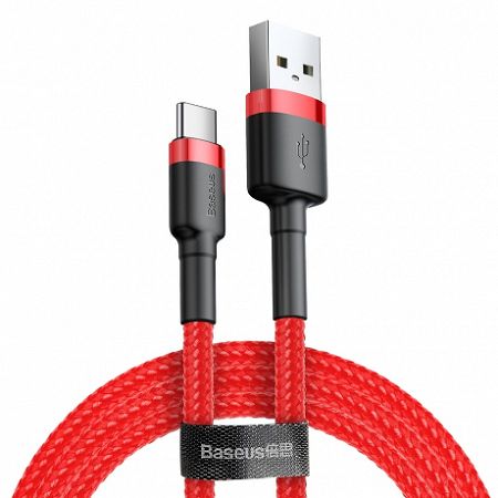 Baseus Cafule kábel USB / USB Type-C QC 3.0 2m, piros (CATKLF-C09)
