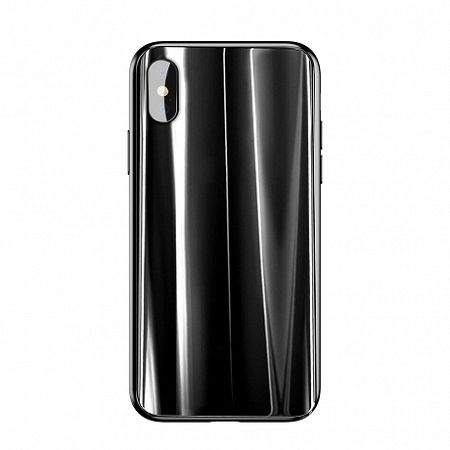 Baseus Glass Sparkling üvegezett védőtok Apple iPhone X/XS, fekete (WIAPIPHX-KI01)