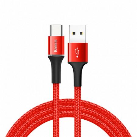Baseus Halo kábel USB / USB-C + Led light 1m, piros (CATGH-B09)