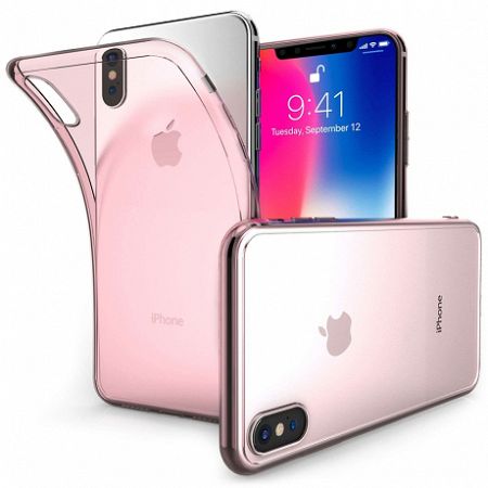 Centopi Ultra Slim Inner Dots szilikon tok iPhone X/XS, rózsaszín