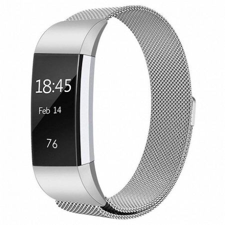 Fitbit Charge 2 Milanese (Large) szíj, Silver