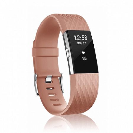 Fitbit Charge 2 Silicone Diamond (Large) szíj, Brown