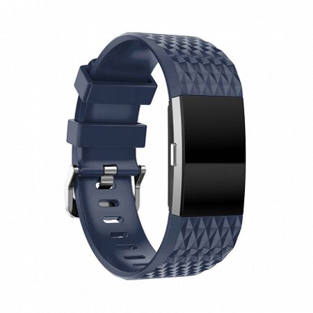 Fitbit Charge 2 Silicone Diamond (Large) szíj, Dark Blue
