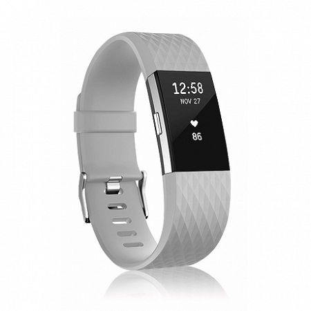 Fitbit Charge 2 Silicone Diamond (Large) szíj, Gray