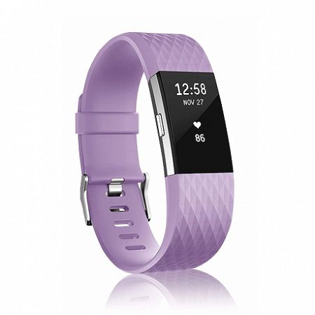 Fitbit Charge 2 Silicone Diamond (Large) szíj, Lavender