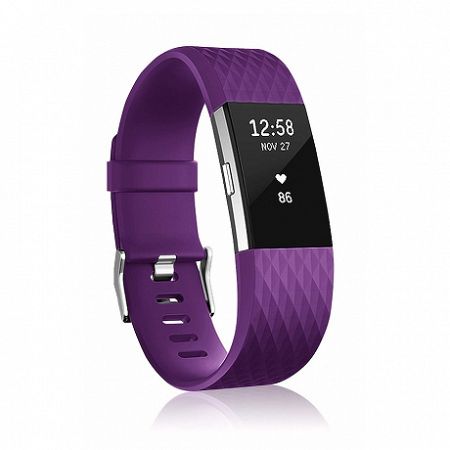 Fitbit Charge 2 Silicone Diamond (Large) szíj, Purple