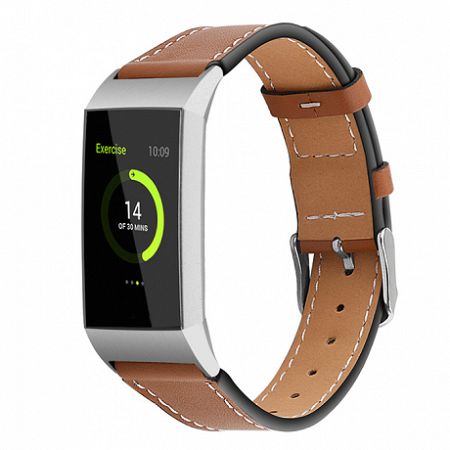 Fitbit Charge 3 Leather Italy (Large) szíj, Brown