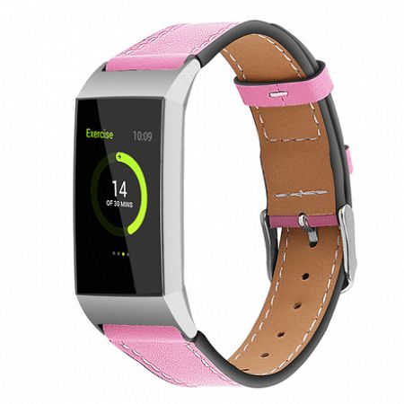 Fitbit Charge 3 Leather Italy (Large) szíj, Pink