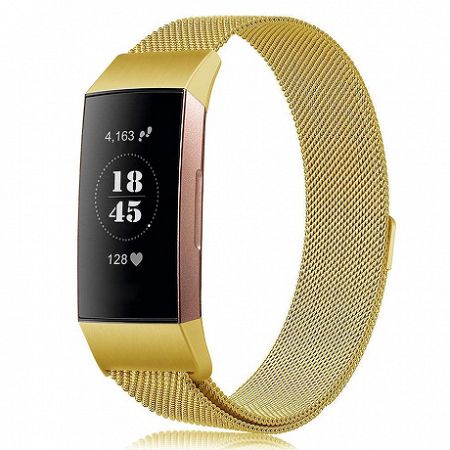 Fitbit Charge 3 Milanese (Large) szíj, Gold