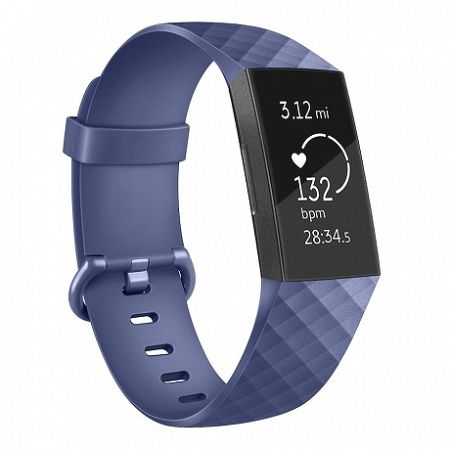 Fitbit Charge 3 Silicone Diamond (Large) szíj, Dark Blue