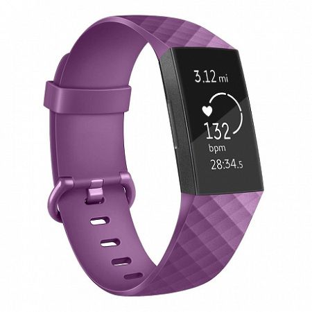 Fitbit Charge 3 Silicone Diamond (Large) szíj, Purple