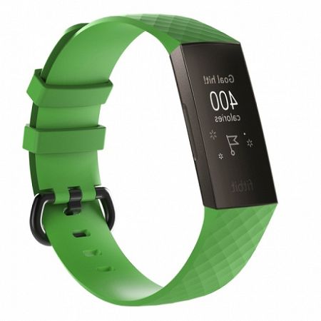Fitbit Charge 3 Silicone Diamond (Small) szíj, Green