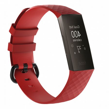 Fitbit Charge 3 Silicone Diamond (Small) szíj, Red