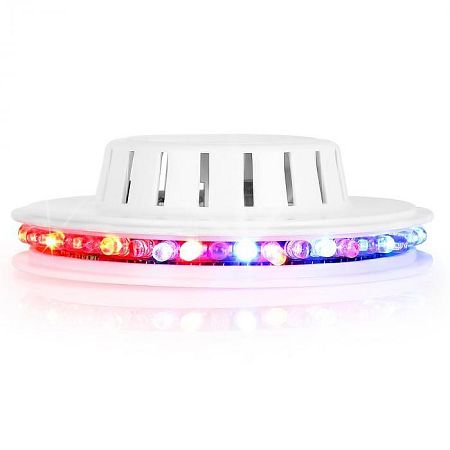 Ibiza LED UFO fényeffekt, fehér, mikrofon, RGB