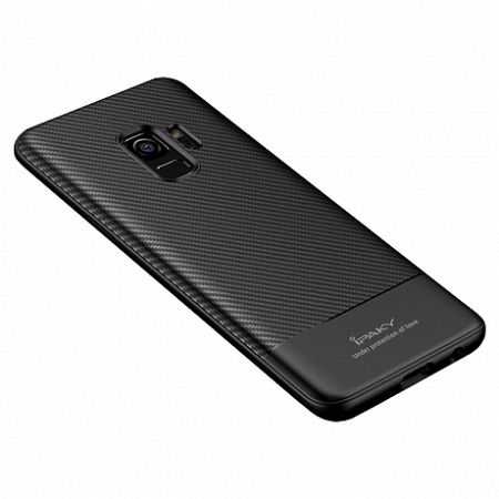 iPaky szilikon tok Carbon Fiber Flexible Samsung Galaxy S9 Fekete