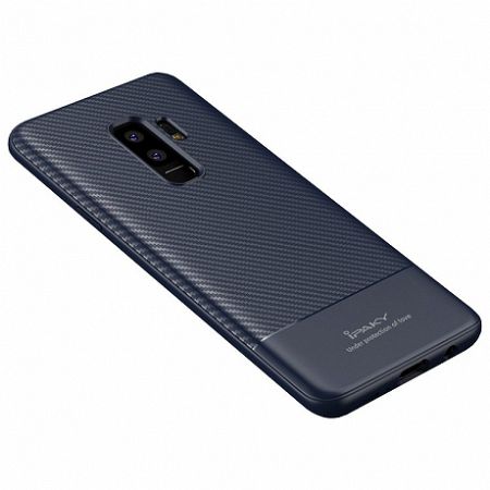 iPaky szilikon tok Carbon Fiber Flexible Samsung Galaxy S9 Plus Kék