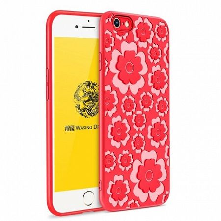 MSVII műanyag tok Flower Flexible iPhone 7/8 Piros